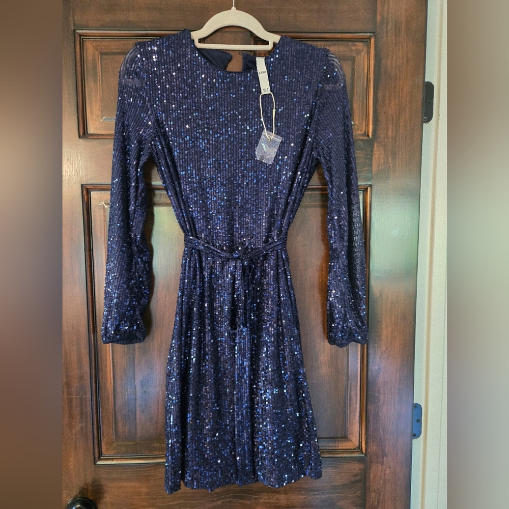 NEW, Sparkling Long Sleeve Sequin Dress, M